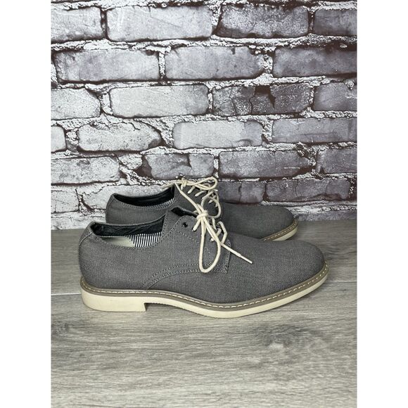 Public Opinion Gray Derby Oxfords Textured Fabric Casual Lace Up Shoes Men 9.5M - Picture 13 of 16
